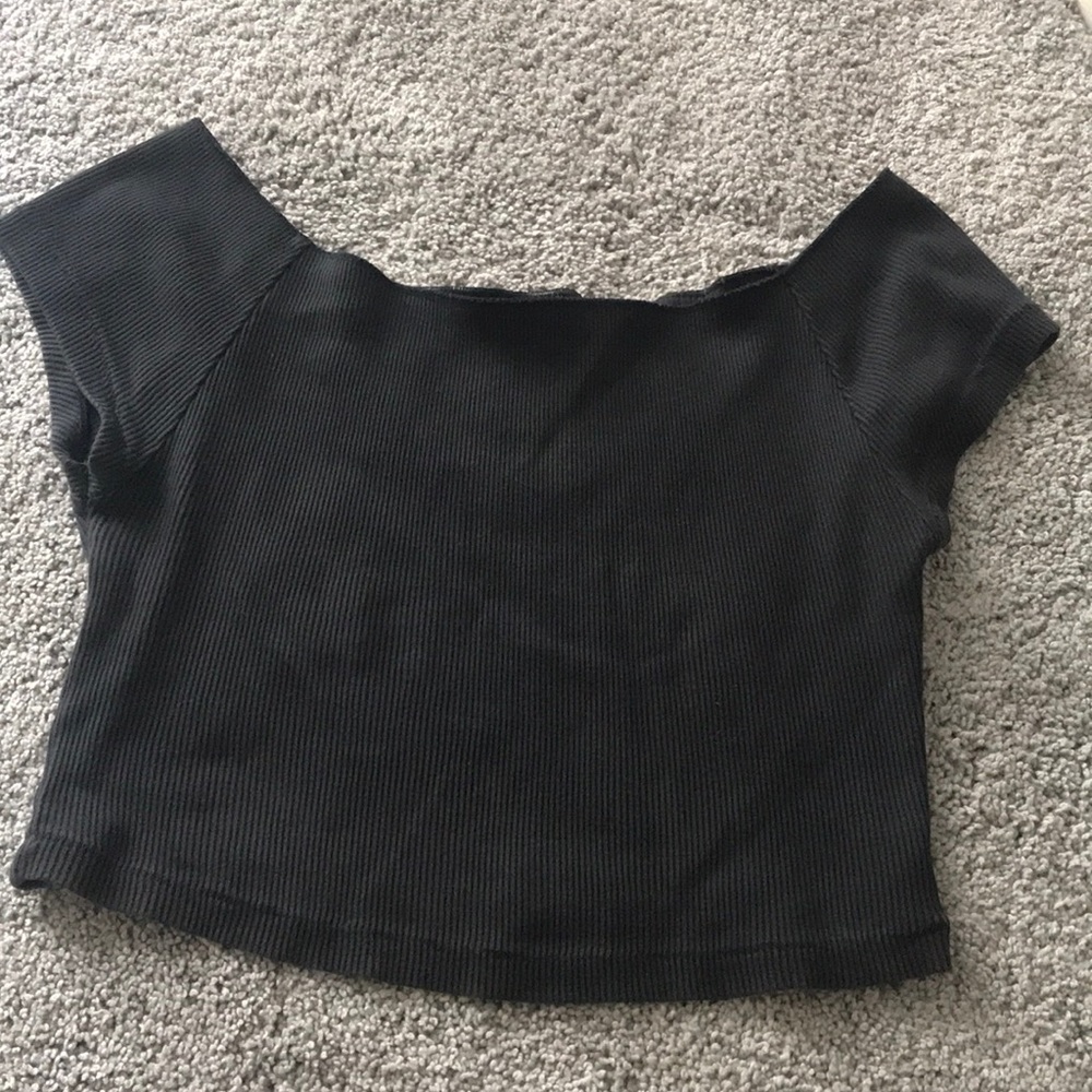Brandy melville black off the shoulder t-shirt